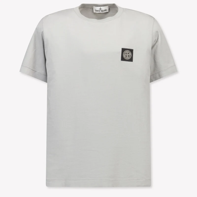 Stone Island Kinder Jongens T-Shirt In Licht Grijs 2 Jaar