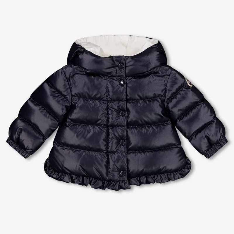 Moncler Tazui Baby Meisjes Winterjas In Navy 12/18