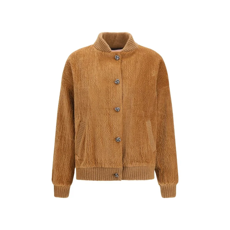 Kristina Ti Brown Cotton Bomber IT40 | M