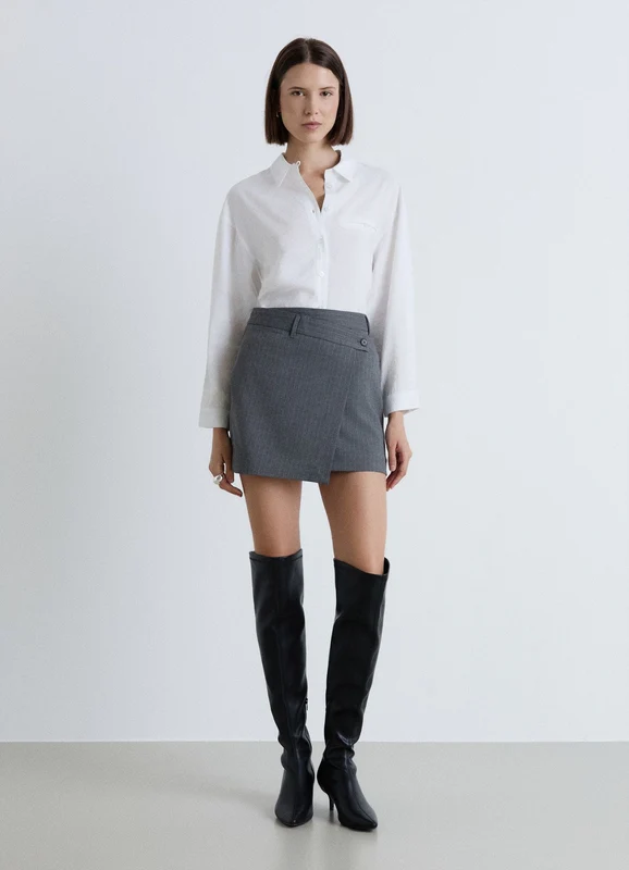 Camicia lunga con cintura e taschino XS