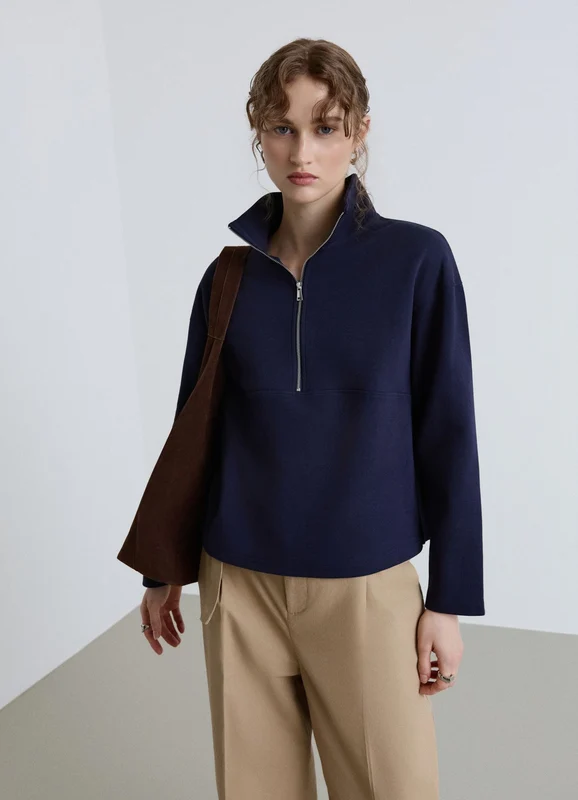 Felpa con colletto zip S