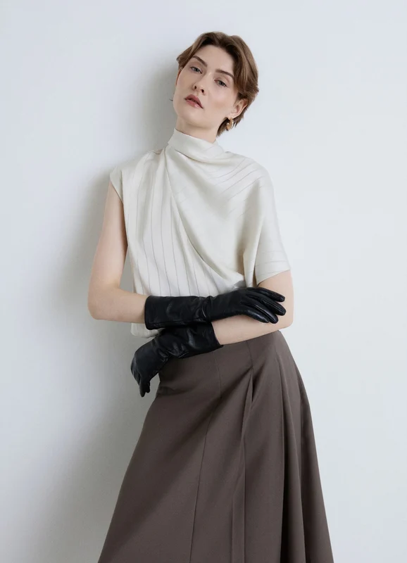 Top con mantella monospalla a righe M