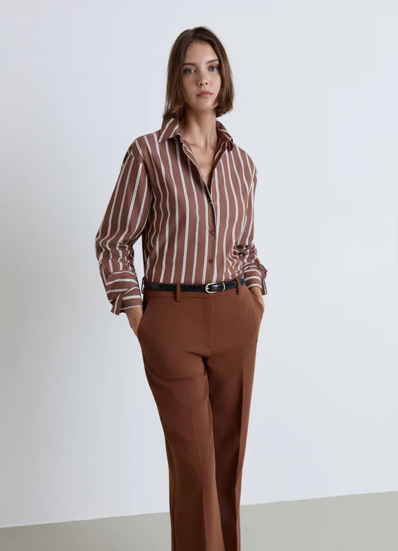 Camicia a righe con maniche lunghe XXL