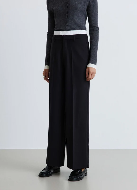 Pantaloni palazzo con vita elasticizzata XS