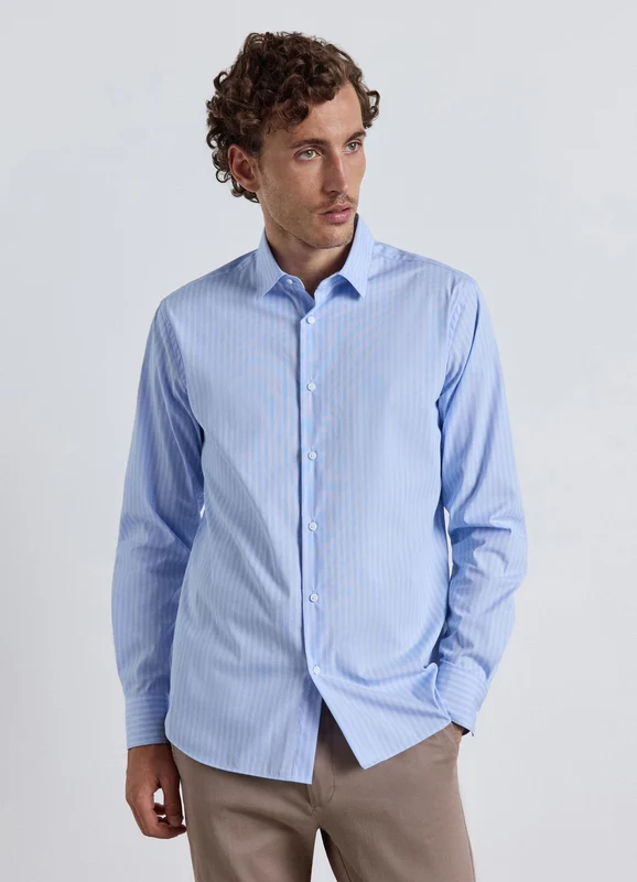 Camicia a righe con colletto classico M