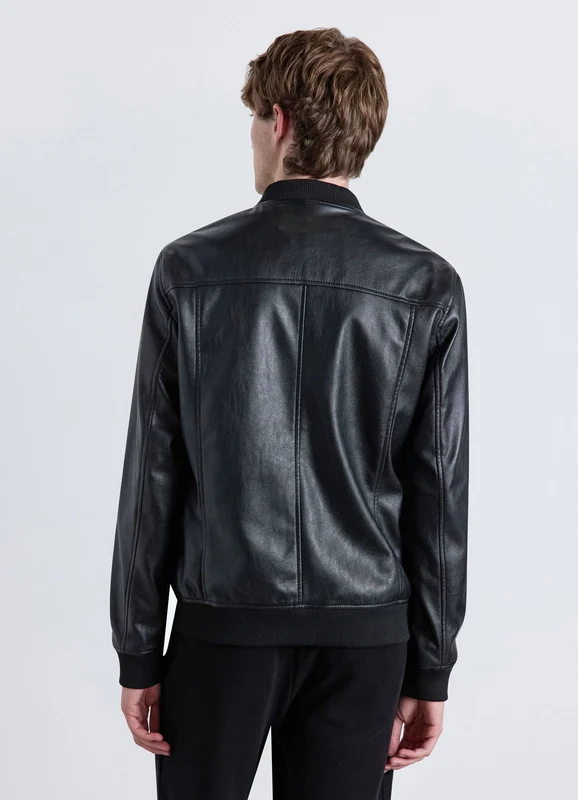 Bomber con zip e bordi a costine XXL
