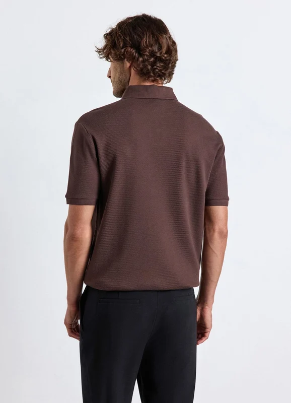 Polo a tinta unita con colletto e due bottoni 5XL