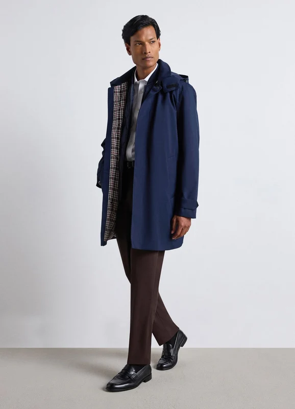 Parka con cappuccio e chiusura coperta L