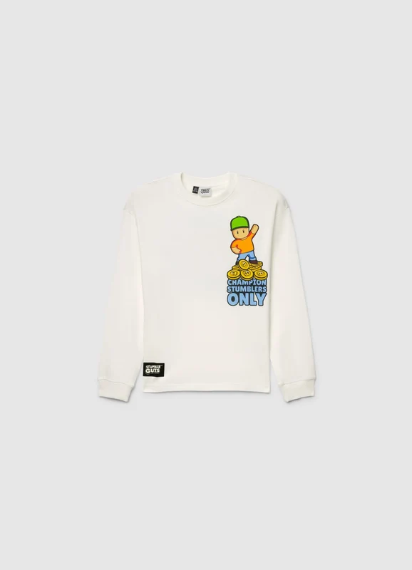 T-shirt manica lunga con stampa Stumble Guys 12-13