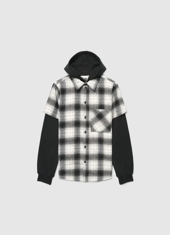 Camicia con cappuccio a quadri 8-9