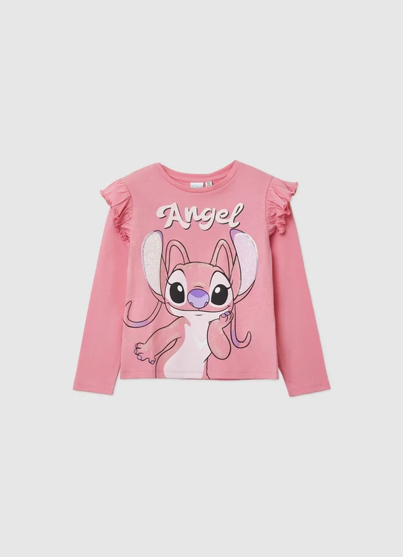 T-shirt con stampa Angel e paillettes 7-8