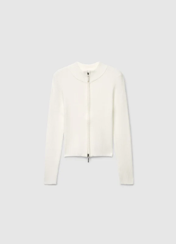 Maglia a costine con zip e collo alto 14+