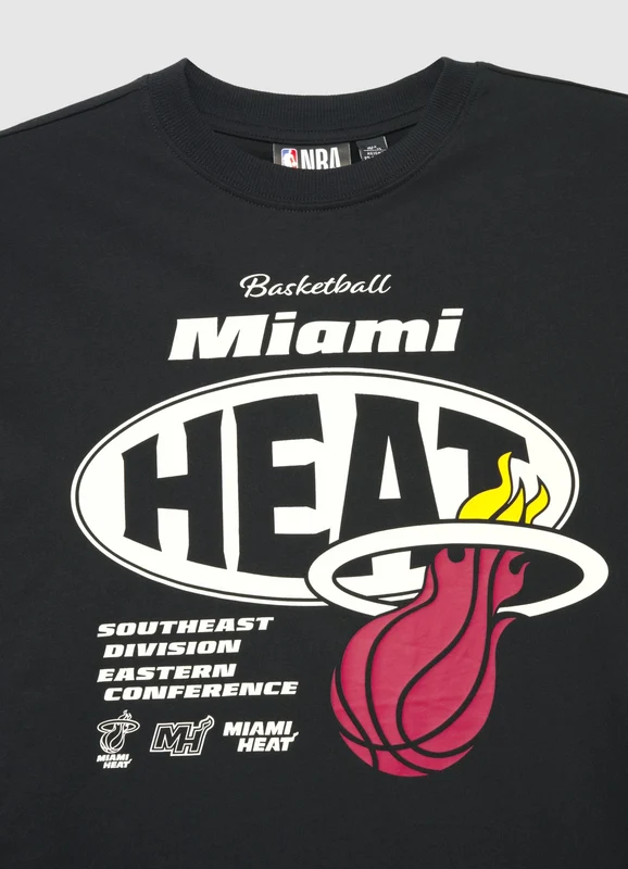 T-shirt over a maniche lunghe con stampa Miami Heat 10-11