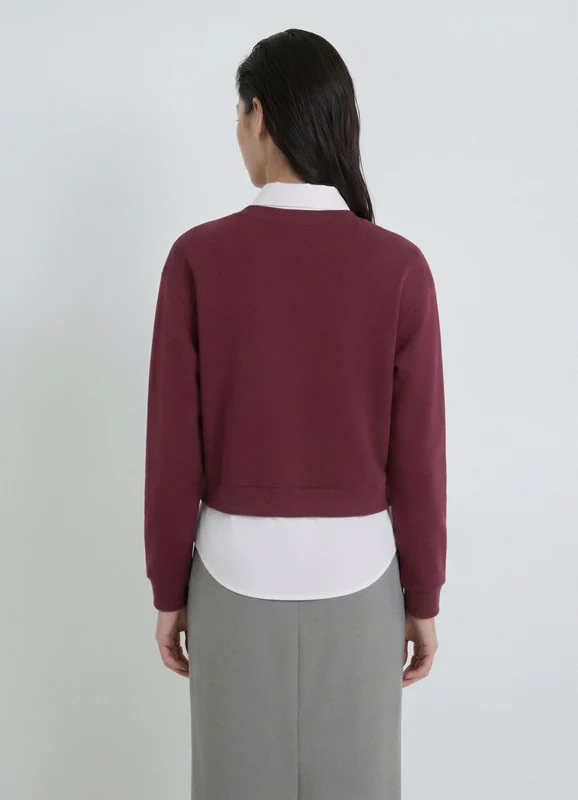 Felpa con colletto camicia XL