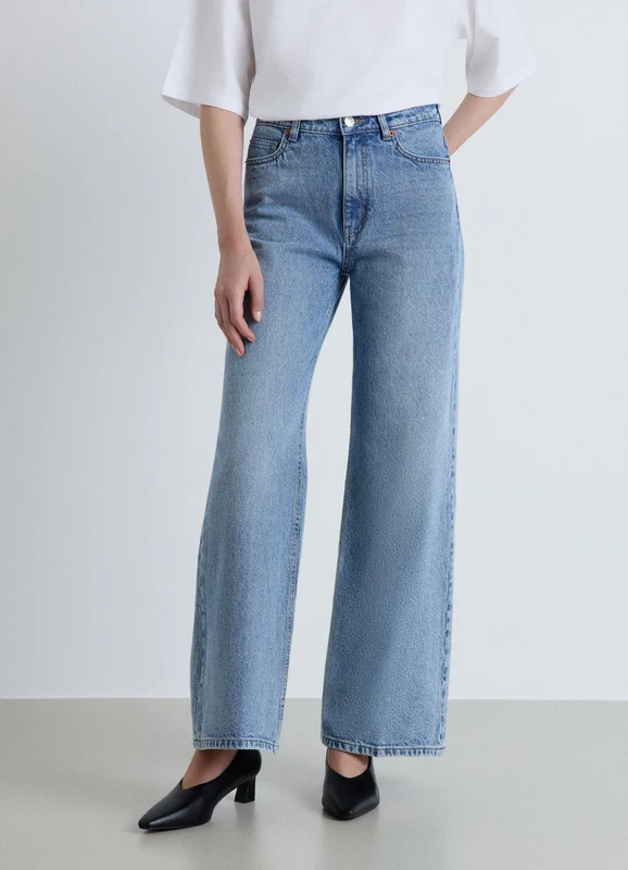 Jeans palazzo a vita alta 40