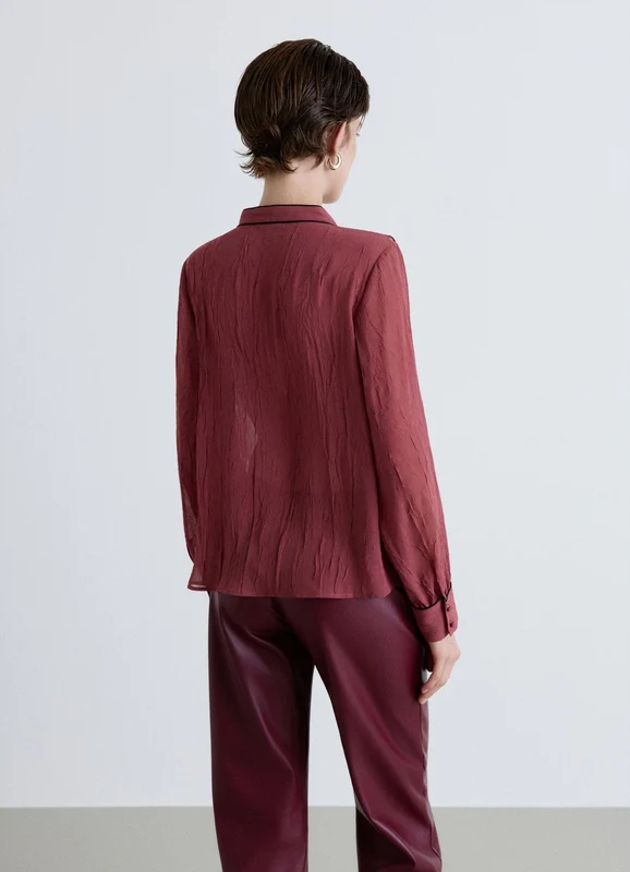 Camicia con rouches e profili a contrasto XS