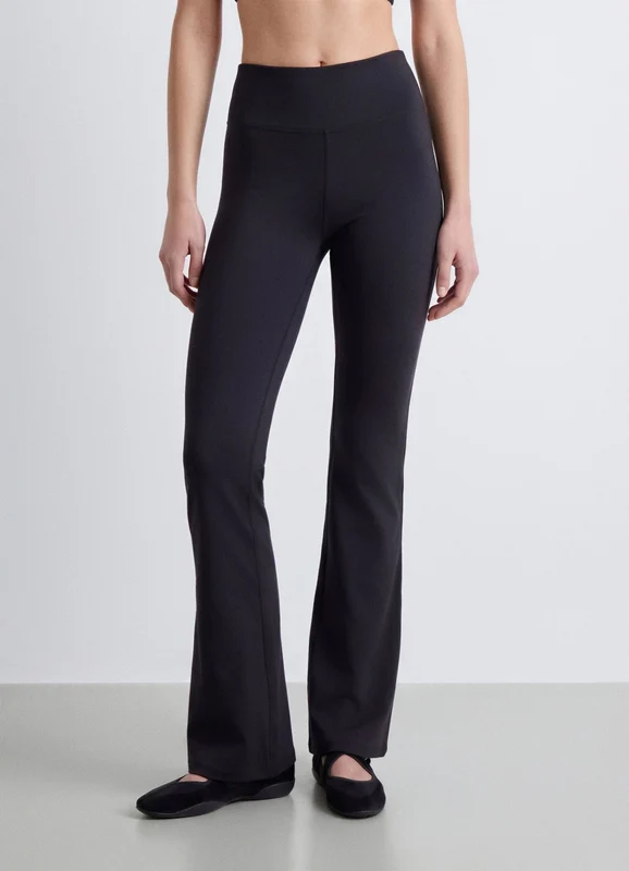 Leggings lunghi a zampa a tinta unita XL