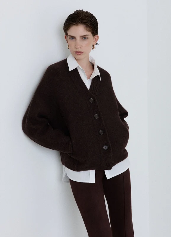 Cardigan in maglia a tinta unita con bottoni XS/S