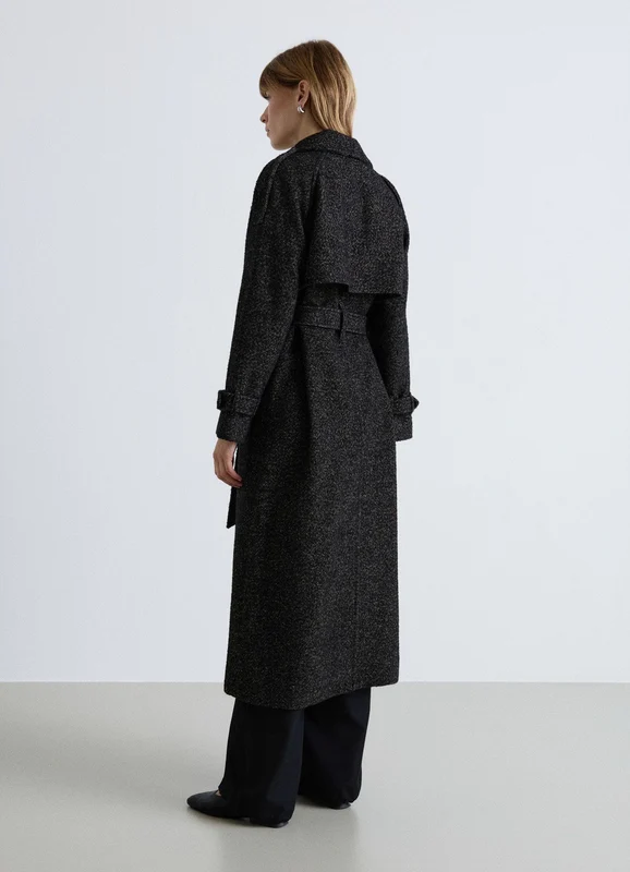 Trench lungo con cintura XXL