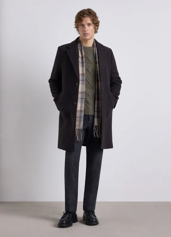 Cappotto monopetto a tinta unita 5XL