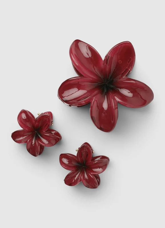 Pack 3 fermagli a fiore TU