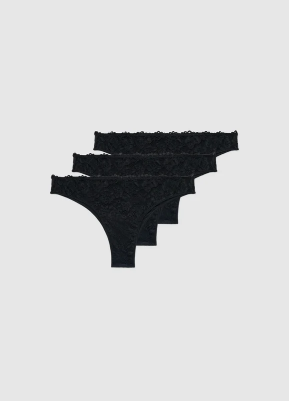 Pack 3 slip brasiliana in pizzo L