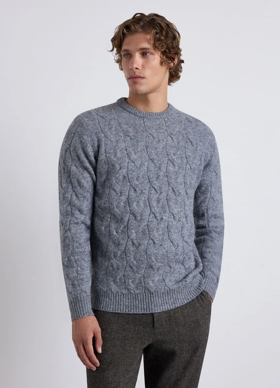 Maglia a trecce girocollo XL