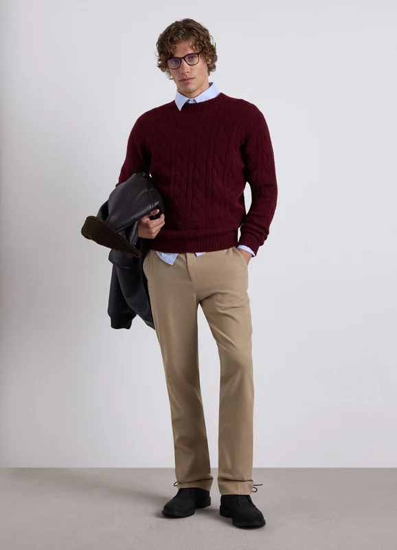 Maglione girocollo a trecce M