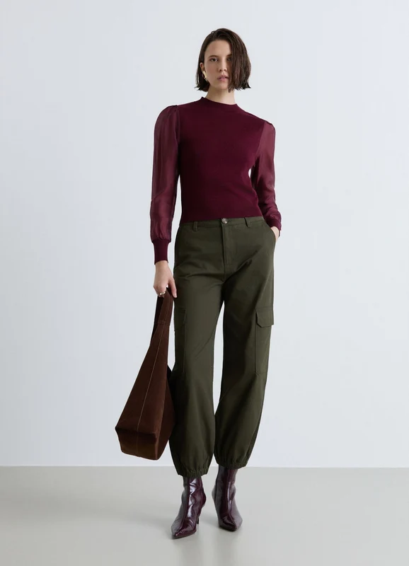 T-shirt con maniche lunghe in bitessuto S