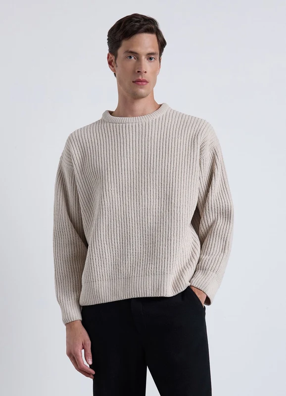 Maglione boxy girocollo a tinta unita S