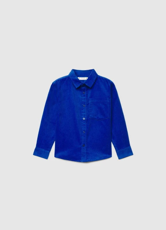 Camicia in velluto a costine con taschino 5-6