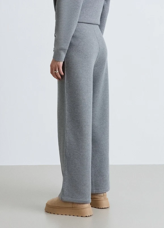 Pantaloni ginnici palazzo con coulisse effetto luccicante XXL