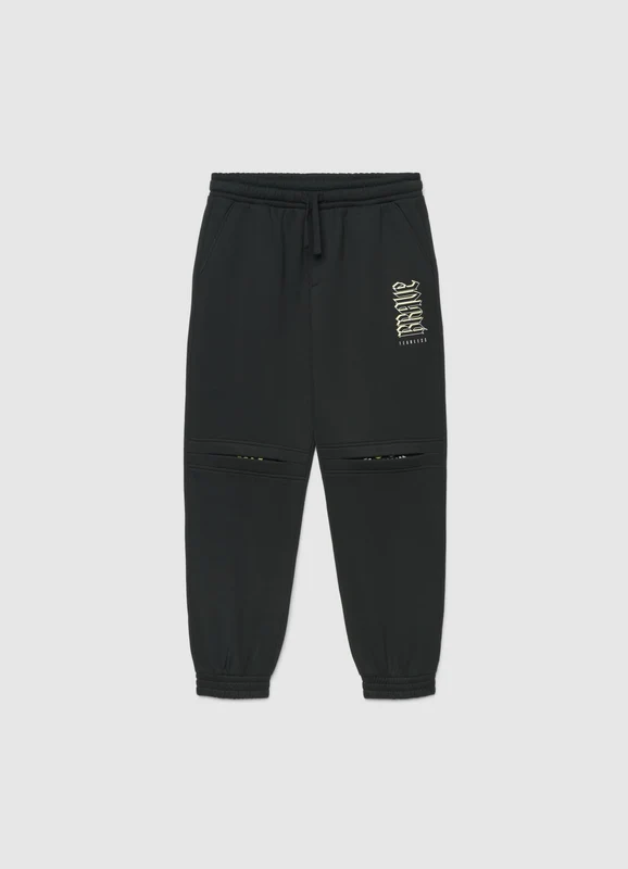 Pantaloni jogger con coulisse e scritta 6-7