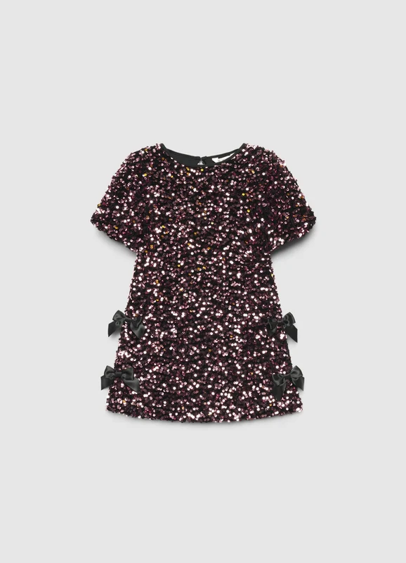 Vestito con paillettes e fiocchi laterali 4-5