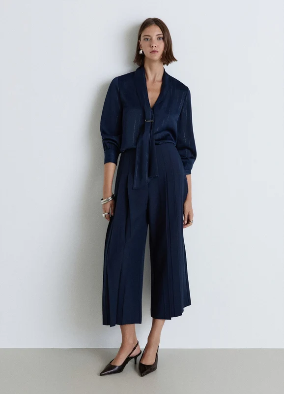Pantaloni culotte con pieghe XXL