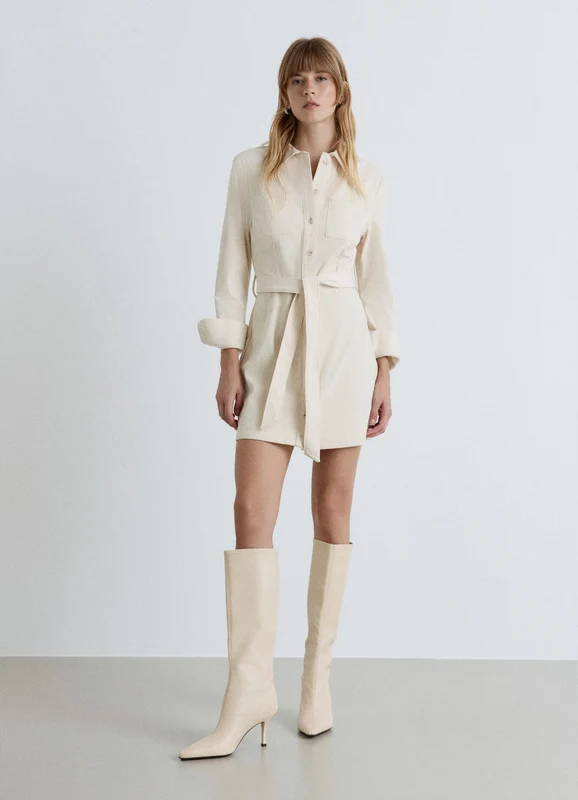 Vestito chemisier corto con cintura S