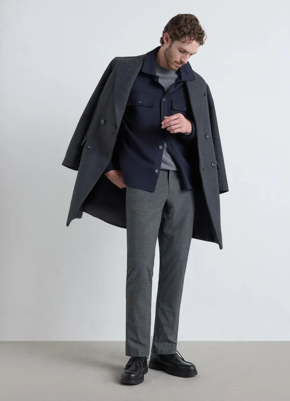 Pantaloni sartoriali a quadri in misto viscosa 46