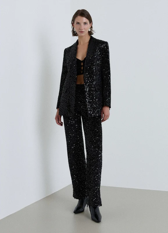 Giacca monopetto con paillettes XL