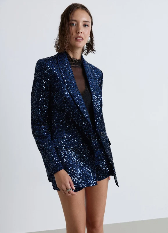 Giacca monopetto con paillettes S