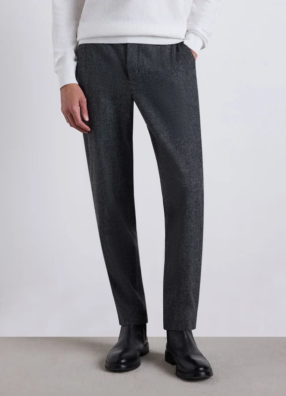 Pantaloni straight con microfantasia 50