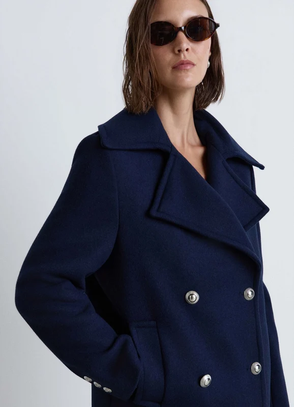 Cappotto doppiopetto con bottoni gioiello L