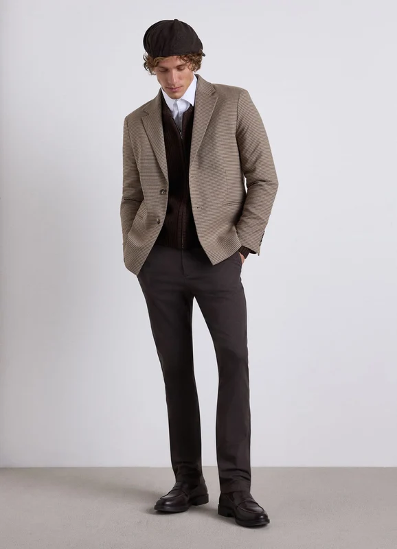 Giacca monopetto boxy a quadri L