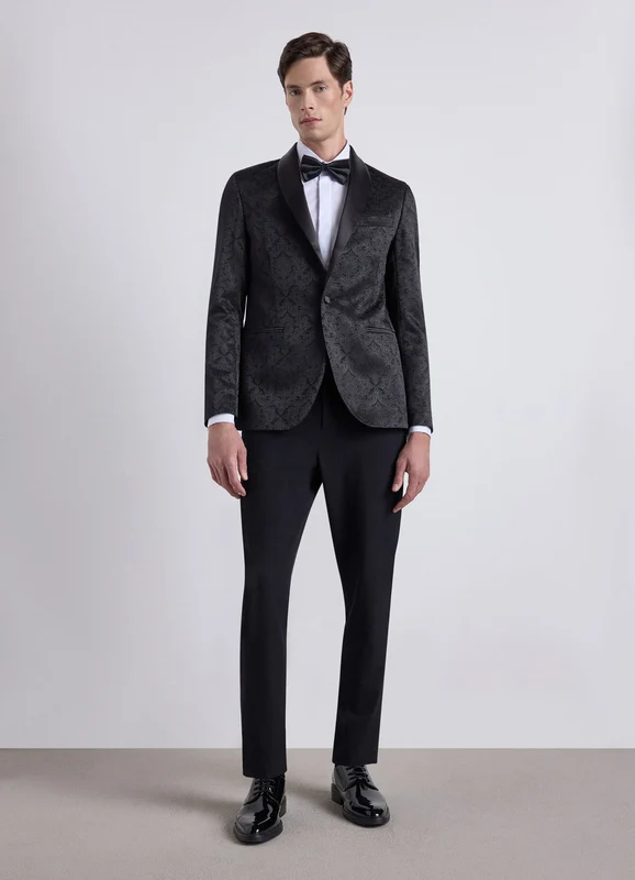 Giacca jacquard con collo a scialle 46