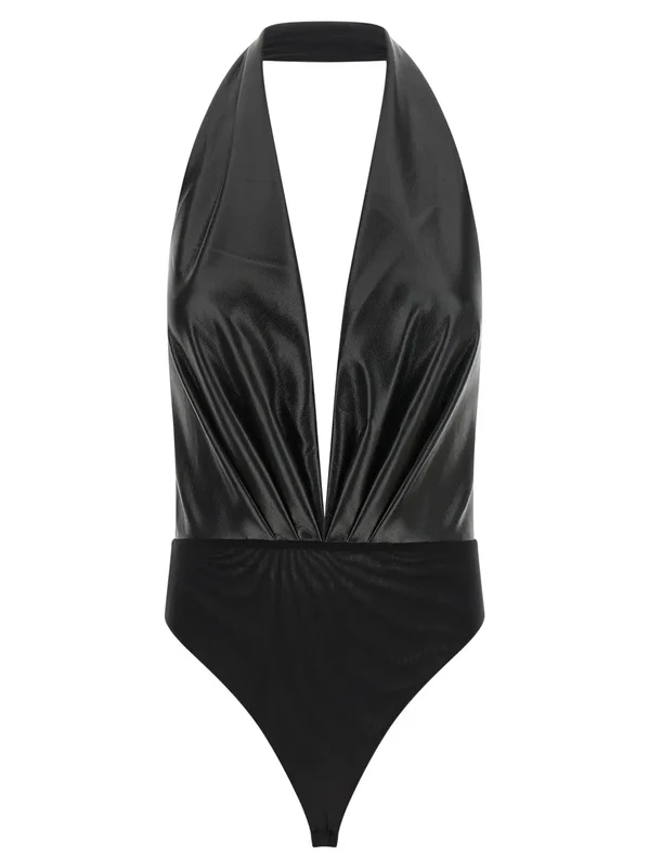 The Andamane Black Polyester Bodysuit M