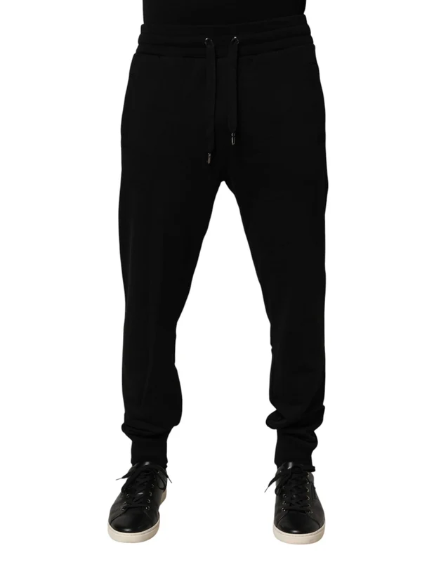 Dolce & Gabbana Black Cotton Jogger Men Sweatpants Pants IT50 | L