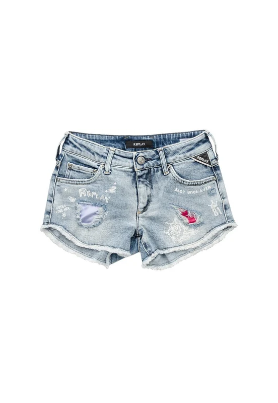 ג'ינס קצר עם רקמה Pantaloncini לילדות BLUE / 8