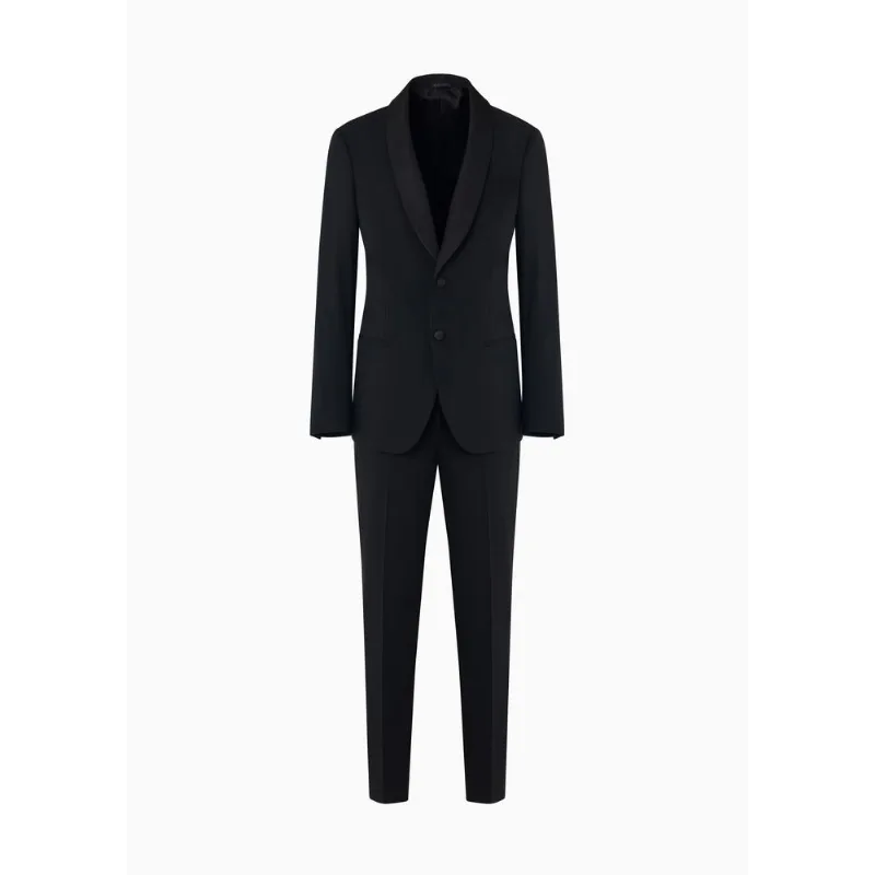Smoking Trespassado Soho Line em Crepe de Lã Preto - 56 IT - 50 BR