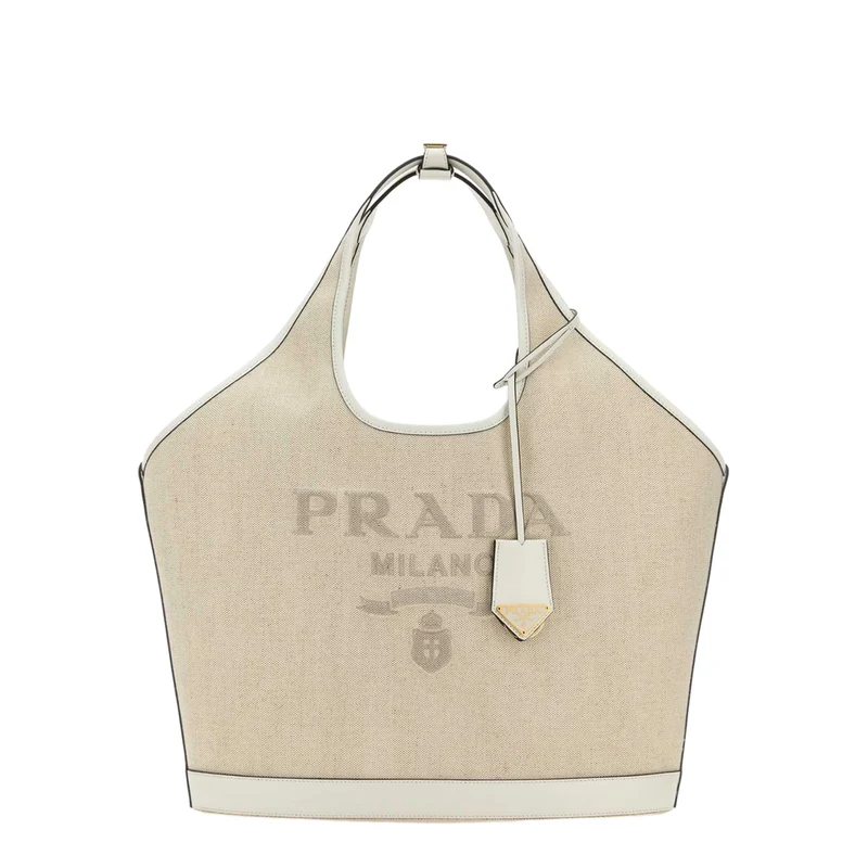 Sand Canvas Shopping Bag - Naturale/Bianco