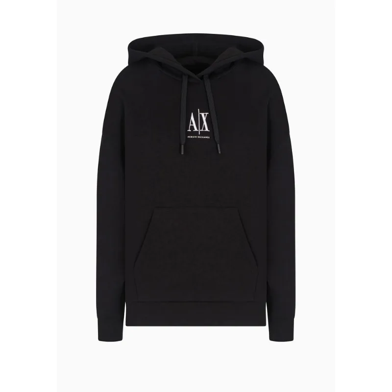 Moletom com Logo Icon e Capuz Preto - S