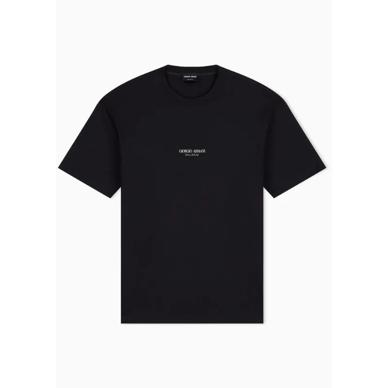 Camiseta Oversized em Algodão Tingido com Logo Preto - 48 IT - 42 BR